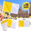 Banderita Papal amarillo y blanco x25