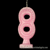 Vela Numerote con Brillo ARGENVEL x10*