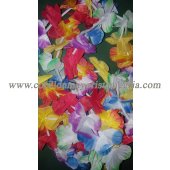 Collar hawaiano FLORES multicolor tela x12