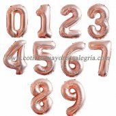 Globo metalizado Numero ROSADO CHICO!! 16"