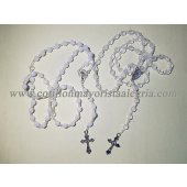 Rosario Comunion cristal / blanco x1