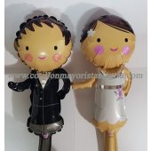 Globo Metalizado NOVIO NOVIA 14" x1