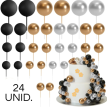 *******Set cake topper bolitas pinches colores lisos x24