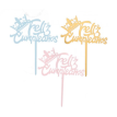Adorno Pinche TOPPER feliz cumpleaños con corona plastico x1*