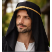 Gorro Jaque arabe  blanco y negro
