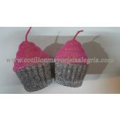 Vela Cupcake grande x2