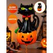 Hallo. Globo metalizado calabaza con gatito 59x76 x unidad