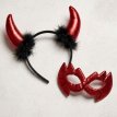 Hallo. Set accesorios diablita/o antifaz y cuernitos