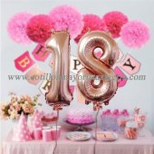 Globo metalizado Numero ROSA/ PLATA MEDIANO!! 30" X2