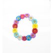Vincha corona redonda margaritas multicolores de tela
