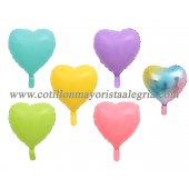 Globo Metalizado CORAZON PASTEL multi y lisos 18"