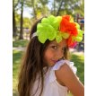 Primavera vincha elastizada con flores fluo