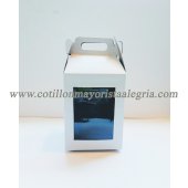 Cajita Feliz con visor blanca ( 9,5cm x 12,5cm mas manija, total 18 cm) x10