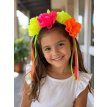 Primavera vincha flores de fluo con cintitas tiritas