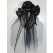 Hallo. Tocado Viuda negra con flores