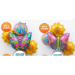 Globo set mariposa con margaritas flores x5 globos