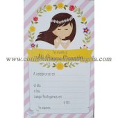 Invitacion Comunion Simple Ladybug 5x10u