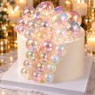 Bolitas cake topper tornasoladas blancas x12