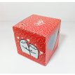 Caja cubo visor corazon calado flork (12x12) x10