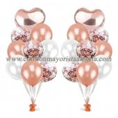 SET Globo Metalizado 9 piezas (corazon, confetti, etc)